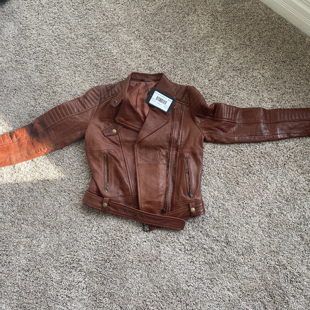 Moro Leather Jacket, Brown